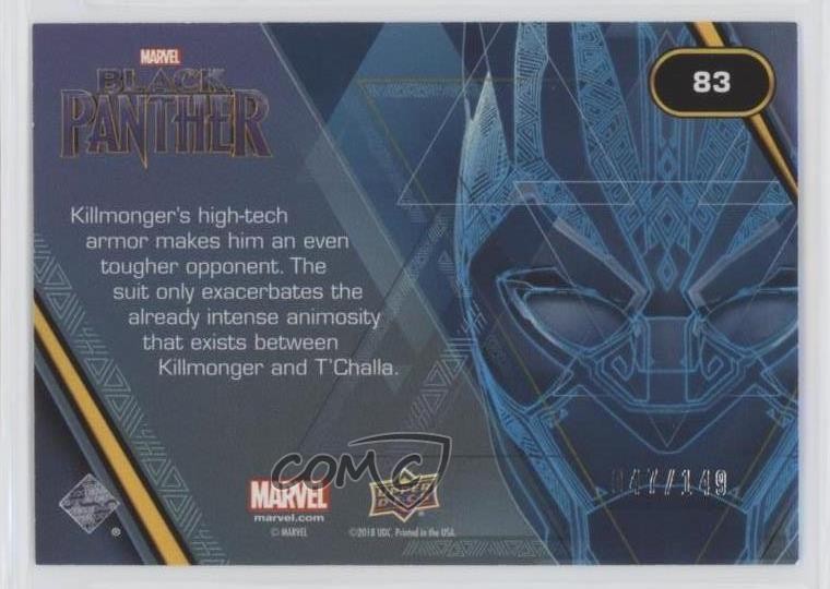 2018 Upper Deck Marvel Black Panther Black 47/149 Killmonger's New Suit #83 0x29 thumbnail 2