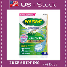Polident 3 Minute Antibacterial Dental Appliance Cleanser Tablets, 60 Count