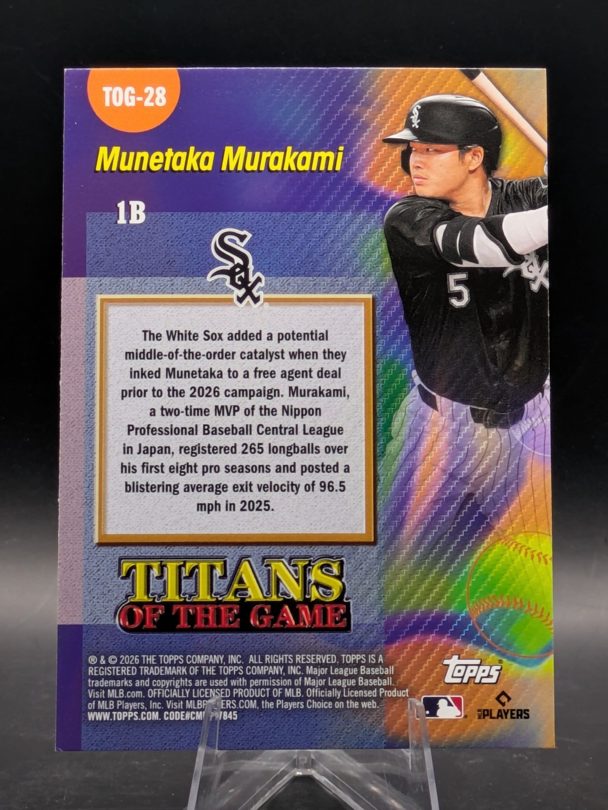 2026 Topps Series 2 - Rainbow Foil Rookie Munetaka Murakami (RC) WHITE ...