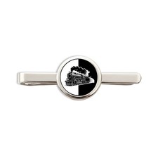 Steam Train Tie Clip Locomotive Tie Bar Monochrome Gift for Railway Enthusiasts