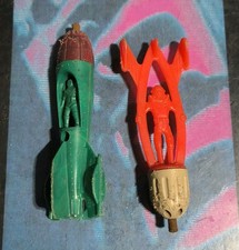 Vintage 1950's Royal Tot Alien Space Bomb Red  Green Missile Ship Toy Lot 