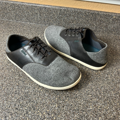 OluKai Mens Shoe 10.5 Sneaker Gray Brown Athletic Low Top Slip On Comfort Casual