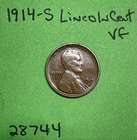 1914-S Lincoln Wheat Cent  / Penny 1c Vf Very Fine  US Coin See Pictures