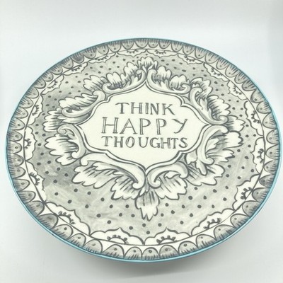 Molly Hatch Think Happy Thoughts Cake Stand  14 Inch Diameter Collectible