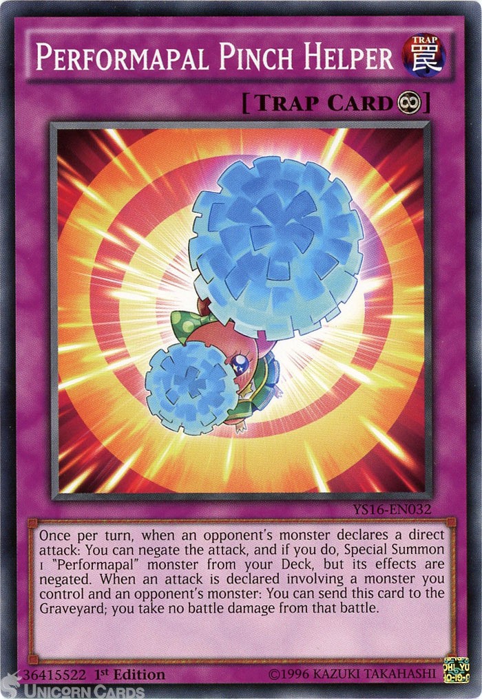 YS16-EN032 Performapal Pinch Helper 1st Edition Mint YuGiOh Card