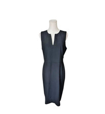 Ann Taylor Womens 10 Black Sleeveless Straight Sheath Dress Solid Litte Black