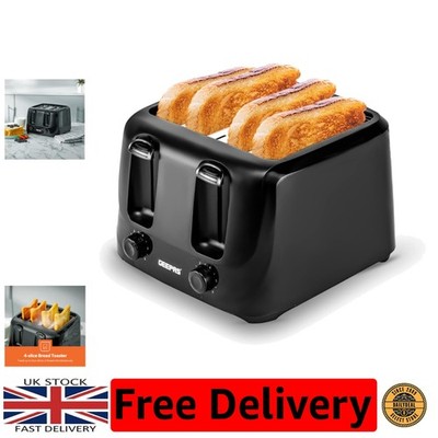 Eleganter 4-Scheiben-Toaster mit variabler Bräunungssteuerung & leicht zu reinigenden Krümelschalen