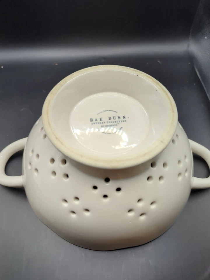 Rae Dunn ORGANIC Ceramic Colander Strainer Kitchen By Magenta Collection - Image 3 of 4