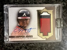 Chipper Jones 2019 Topps Dynasty Dynastic Data Patch Auto Card #DAP-CJ5 #/10