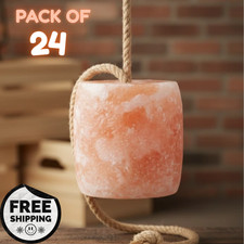 Himalayan Salt Lick Block on Rope 5 lbs  Pack of 24 Natural Horse Mineral Block