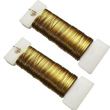 76Yards 26Gauge Golden Metal Floral Wire Flexible Paddle Florist Garden Wire ...
