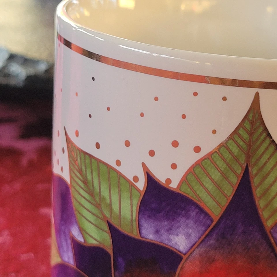 TAZA COLECCIONABLE LAUREL BURCH CELESTIAL LOTUS 4" COLORES VIVOS HECHA EN JAPÓN Foto 3 de 4