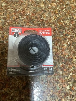 Coleman Cable Primary Wire 24ft. L Blk Carded Road Power NOS Free Shipping