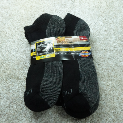 #ad Dickies Socks Mens Fits Shoe Size 12 15 Black No Show Work 6 Pairs $17.99