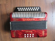 Vintage Hohner Erica 2 Row Button Diatonic Accordion - Tone CF - NICE