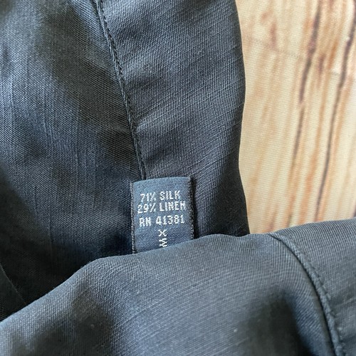 Vintage Polo Ralph Lauren Caldwell Mens Size XL Black Silk Linen - Picture 6 of 8