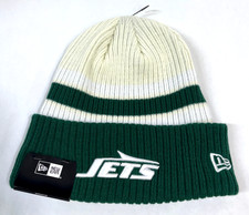 New York Jets NE NFL Vintage Cuffed Knit Hat~ Cream/Green/White