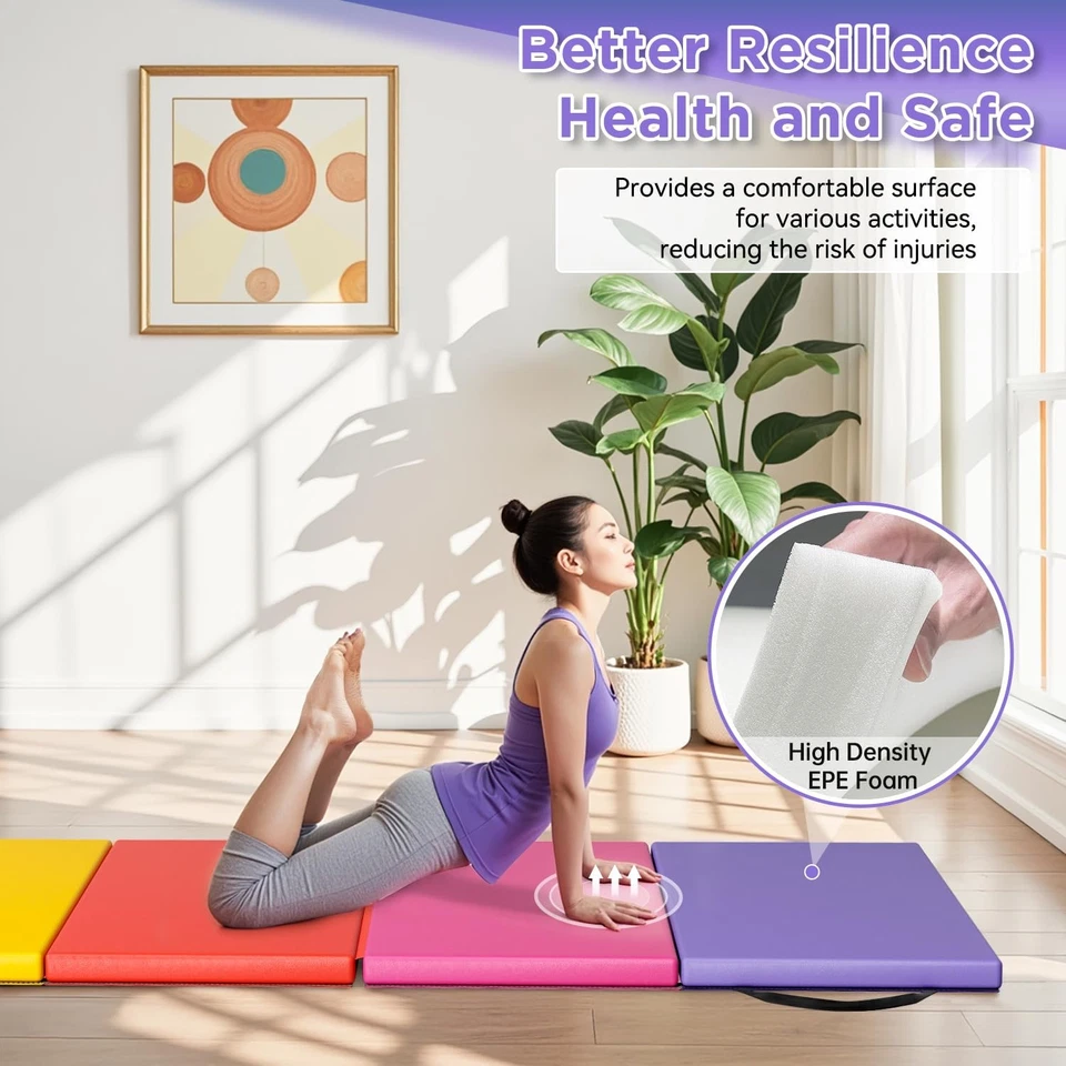 Estera para gimnasia esterilla para gimnasia portátil plegable esterilla para caer esterilla para yoga Foto 4 de 4