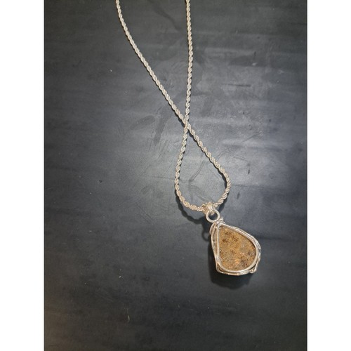 Artisan Crafted rough cut Amethyst Solitaire Pendant Sterling Silver 51.75 ctw - Picture 6 of 9