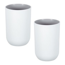 2pcs, Drinking Cups Unbreakable Bathroom Cup Toothbrush Holder Grey