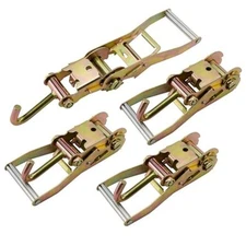 2-inch Ratchet Tie Down with J-Hook Tie Down Used for Car Trailer Flatbed 4PCS