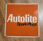 Vintage Embossed Autolite Spark Plugs Advertising Metal Tin Sign 18” X 18”