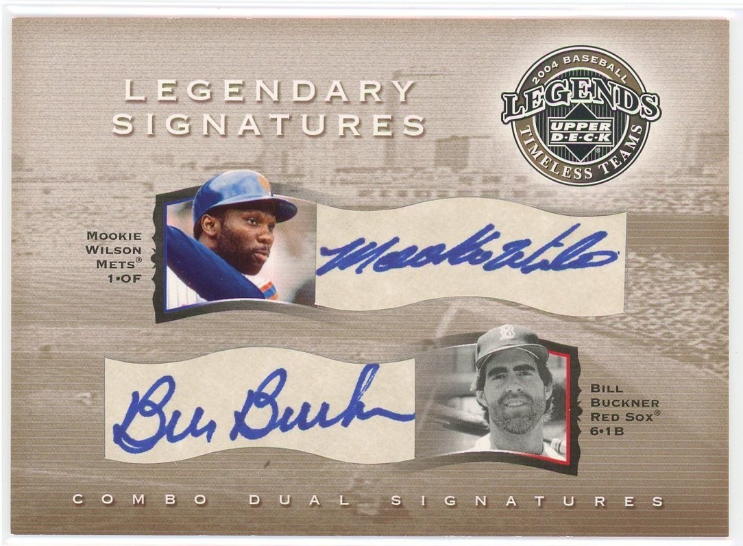 Bill Buckner Autographed Signed New York Mets 2004 UD Legendary s Mookie Wilson / Dual Auto #d /150 