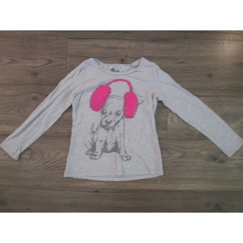 Long Sleeve T-Shirts Bundle of 2 Kids Girls Size 8 White Grey Tops Dog Kind Cool - Picture 2 of 8