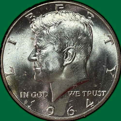 1964 Kennedy Half Dollar Silver Brilliant Uncirculated BU Coin #35397