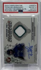 Teoscar Hernandez Auto PSA 8/9- 2023 Topps Pristine ‘Diamond’ w/Relic -Dodgers