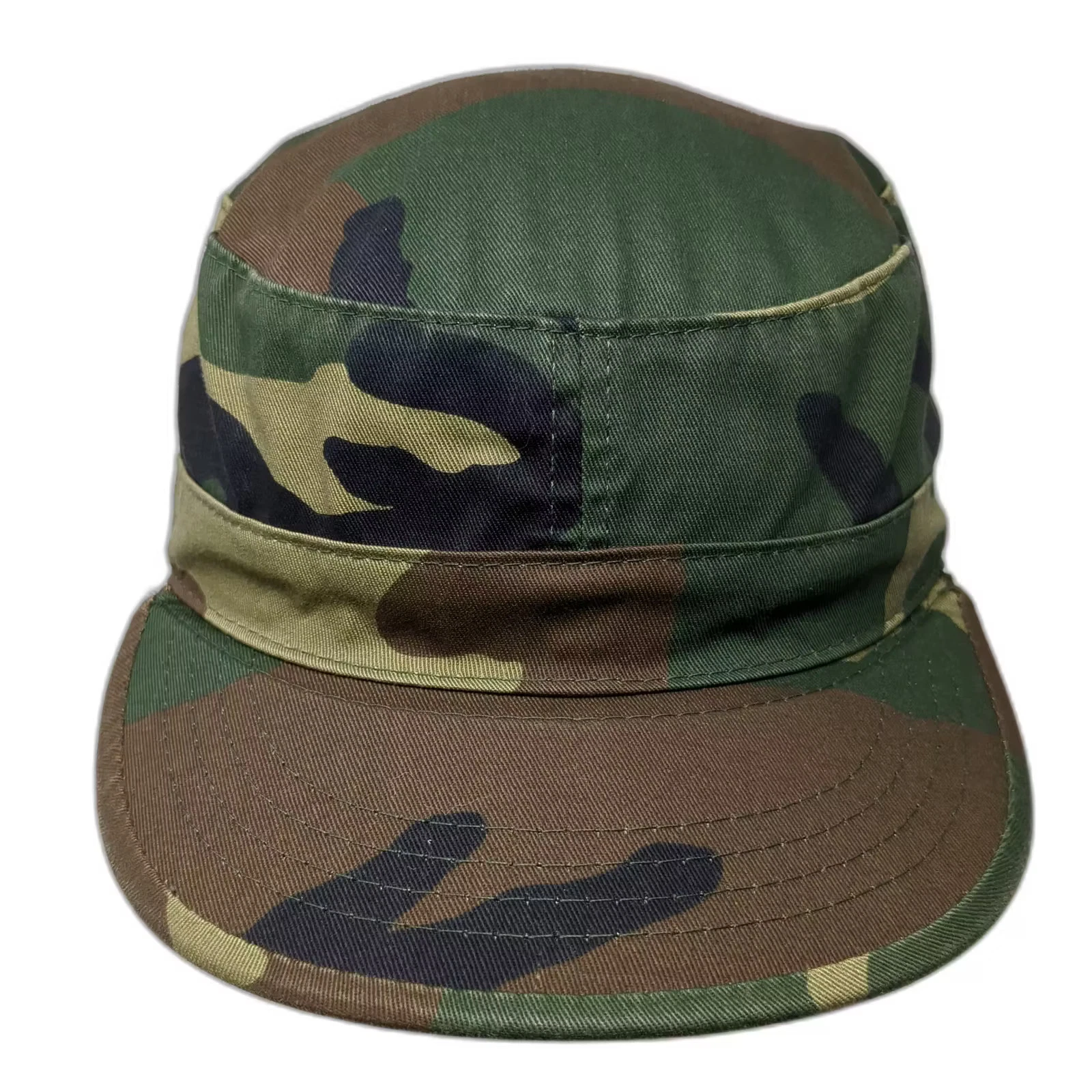Green Brown Army Cap Camouflage Strapback Hat OS Adjustable Woodland Pattern
