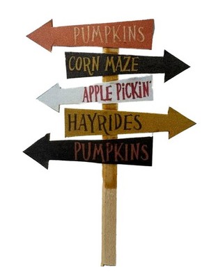 Puppenhaus Halloween Herbst Herbst Richtung Patch Schild Outdoor Deko 1:12