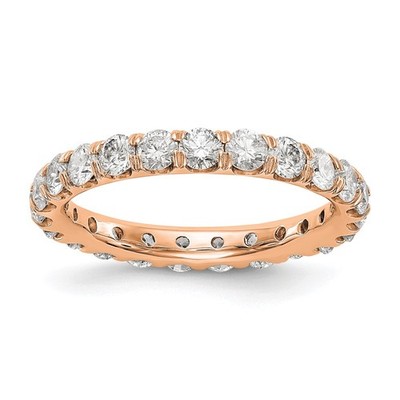 14K Rose Gold 2 Ctw U Prong E-F Lab Cr. Diamond Eternity Band, Sz 4