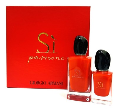 Giorgio Armani Si Passione Eau De Parfum Spray Duo Set-3.4+1.0 fl. oz NEW IN BOX