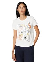 Desigual T-Shirt Damen Weiß, Kurzarm, Baumwolle, Modell Maniche Corte