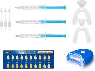 KAV PLUS Zahnaufhellungsset 3 Gele 5-LED Lichtschalen Emaille-sicher Zuhause