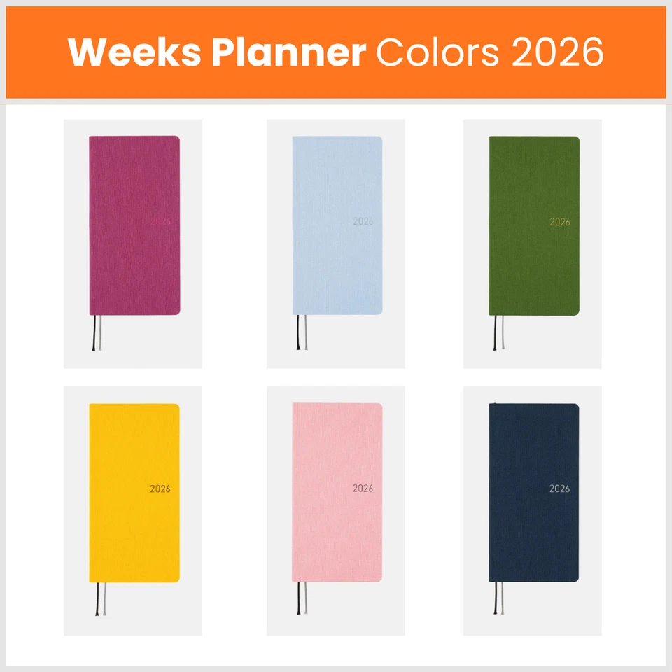 Hobonichi Techo Weeks Colors 2026 ENG / JPN Weekly Planner January Start 6color