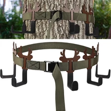 Treestand Strap Hangers with 5 Metal Gear Hooks Hunting Gear Accessory Holder...