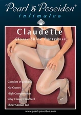 Claudette - Glossy Sheer Pantyhose in Closed or Crotchless