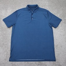 Hickey Freeman Golf Polo Shirt Mens Large Blue Geometric S/S Stretch Pullover