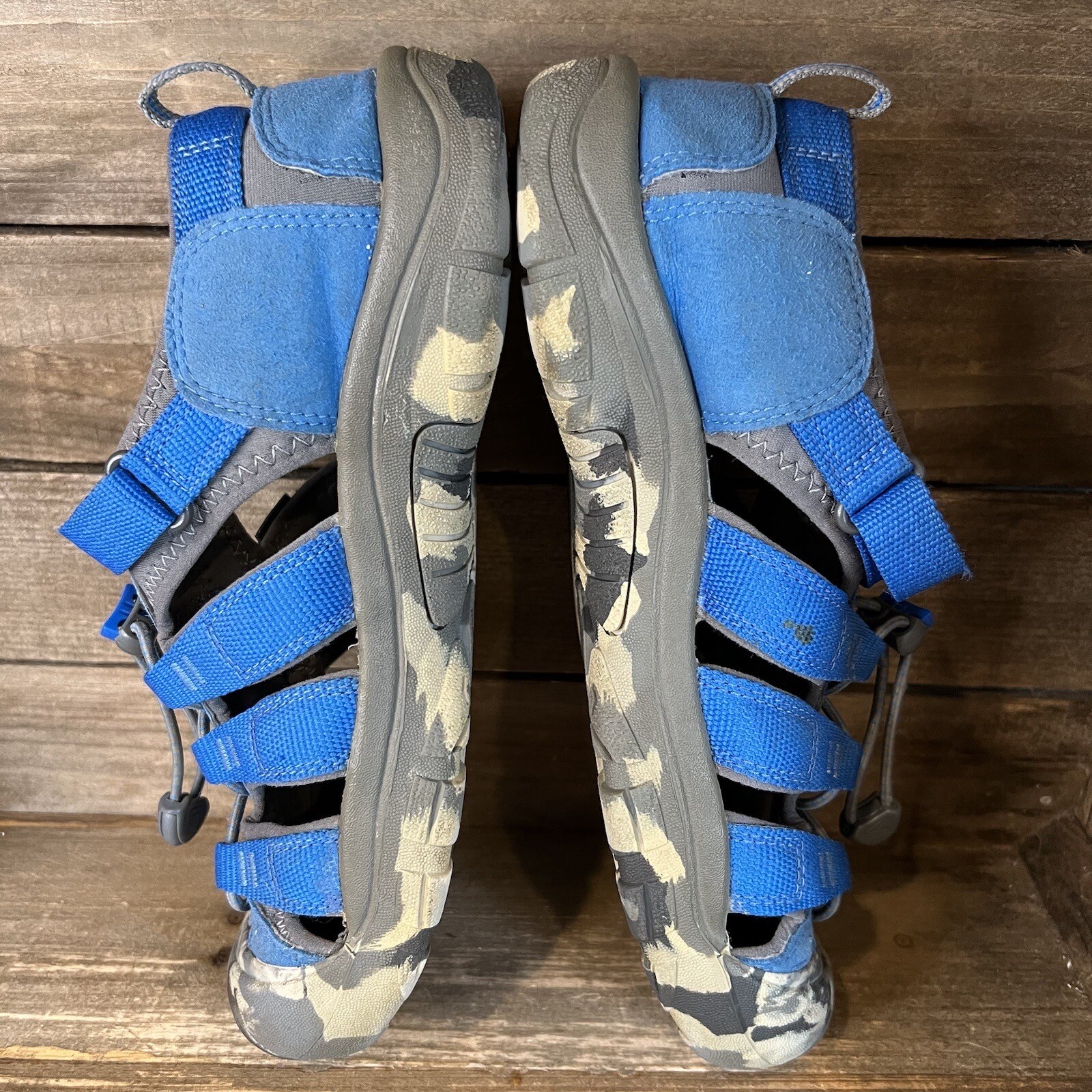 Sandali scarpe mimetiche blu impermeabili Keen Newport H2 per bambini grandi taglia 7 anni