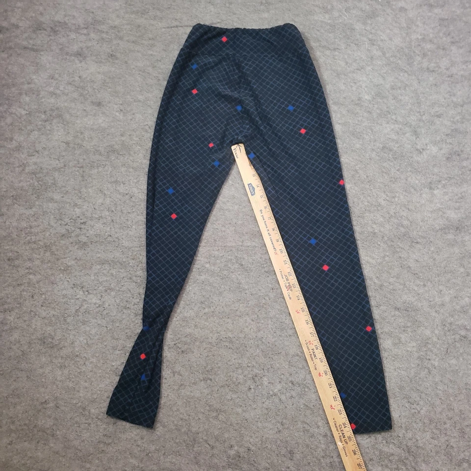 LulaRoe Leggings Mujer Talla Única Negro Azul Pantalones Elastizados Informales Pull On 22x25 Foto 3 de 4