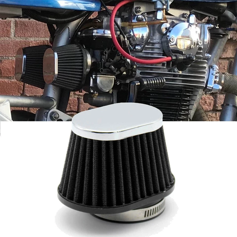 Motorcycle Black 51mm Air Filter Pod For Yamaha V Star 1100 XVS1100A Classic Foto 2 de 4