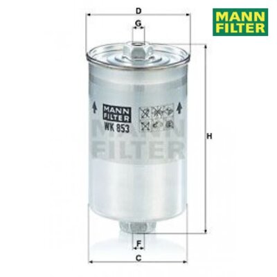 Fuel filter Mann filter WK853 for Ford Sierra Turnier