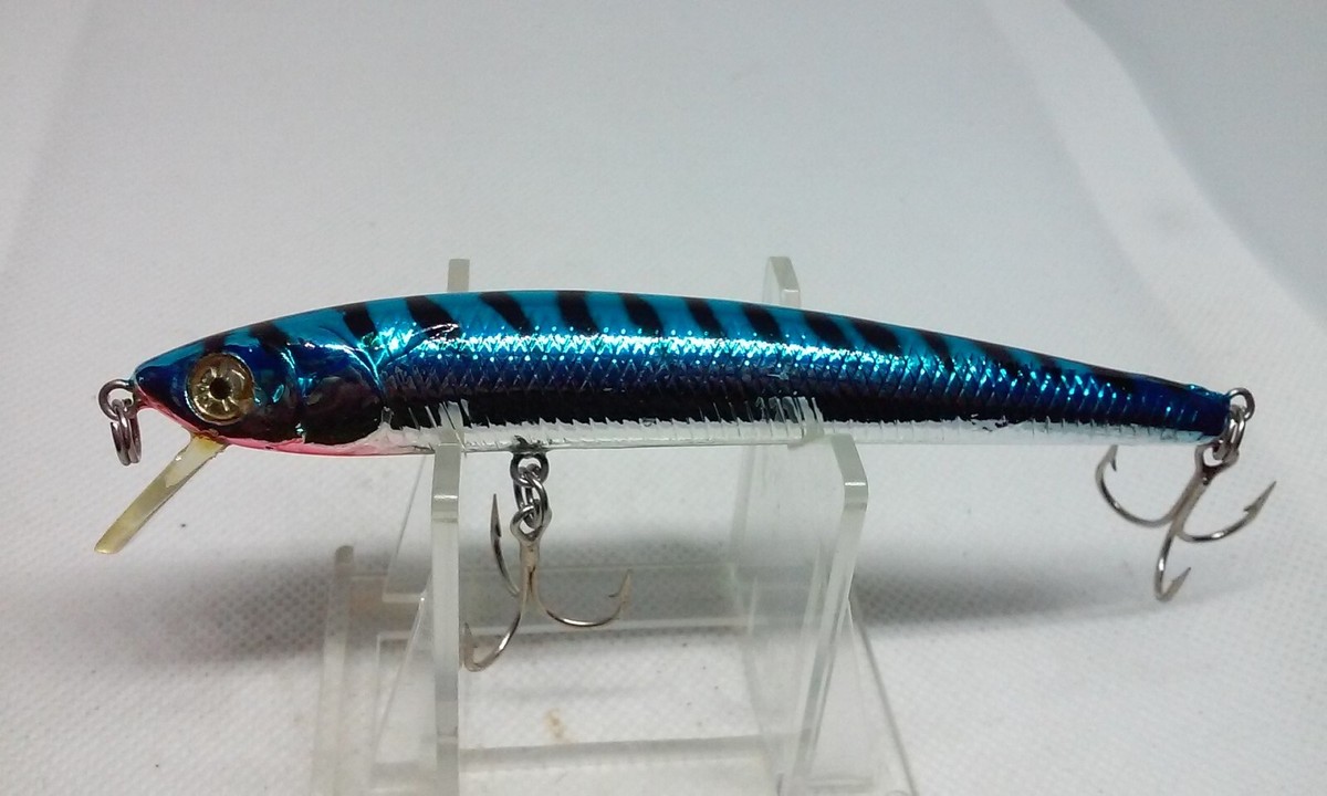 Bagley TOP GUN #4 Blue on Silver Chrome Tiger Stripes F7S 4
