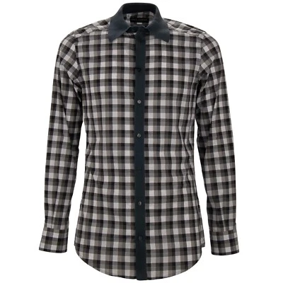 Dolce & Gabbana Check Cotton Jersey Shirt Gold Blue Grey - Image 1 of 4