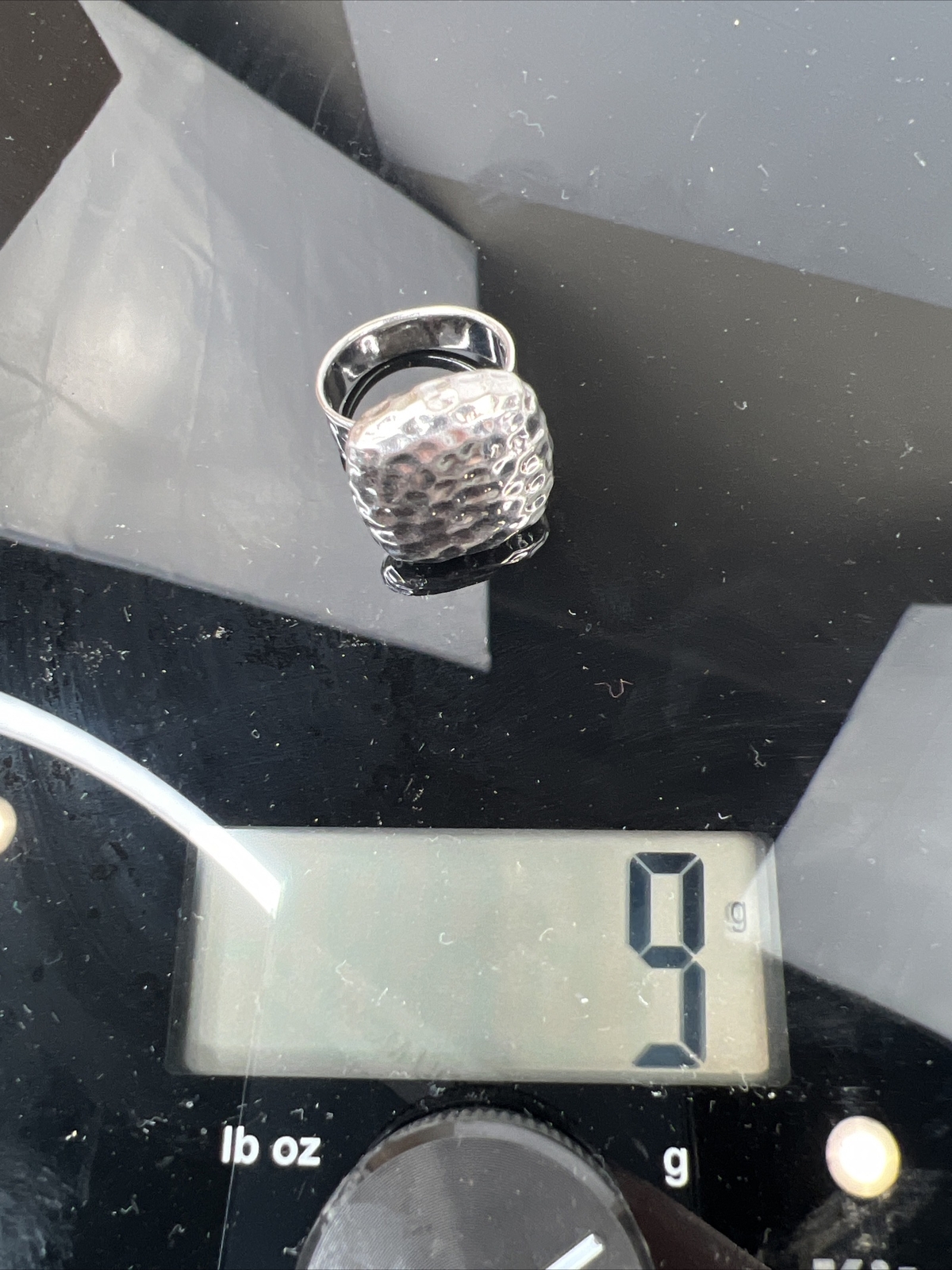 Hammered Silver Ring Bold Statement Large NF Boho… - image 6