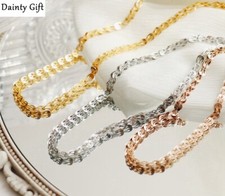 Women Girl Titanium Stainless Steel Delicate Dragon Scale Chain Bracelet 6-8"