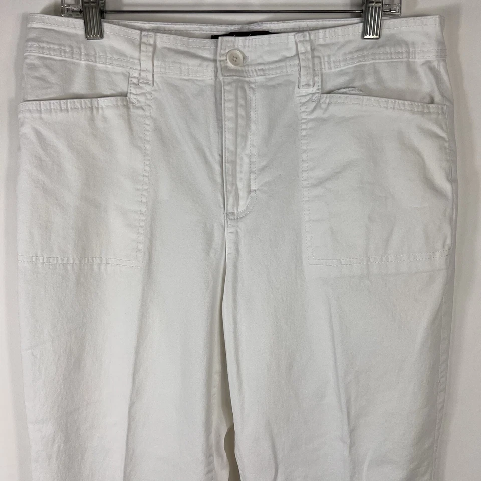 Gloria Vanderbilt Pants Women's Size 14 Straight Leg High Rise Lightweight White - Image 2 of 4