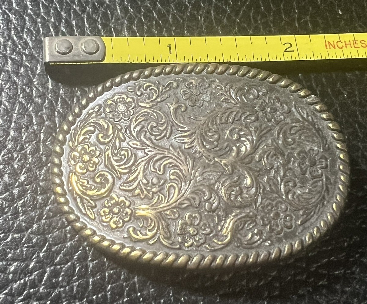 VINTAGE CANADA CENTURY FLORAL LEAVES BRASS COPPER BELT  display picture 1